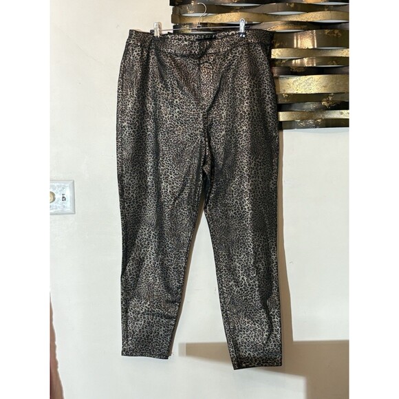 Forever 21+ Plus Leopard Print 3XL Pants Stretch NWT - Picture 1 of 12